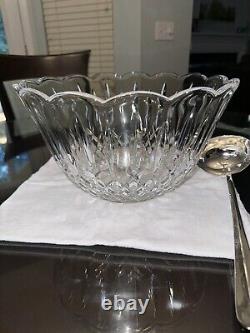 Godinger Shannon Punch Bowl + Ladle 24% Lead Crystal IOB