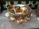 Golden Carnival Glass Punch bowl set
