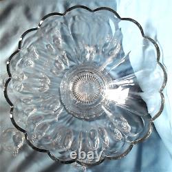 Gorgeosus Large Heisey Crystal Punch Bowl Stand & 14 cups Colonial 300 Pattern