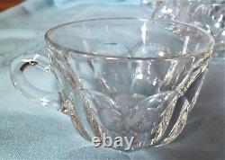 Gorgeosus Large Heisey Crystal Punch Bowl Stand & 14 cups Colonial 300 Pattern