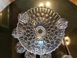 Gorgeous Antique 12 Cup Japanese Crystal Punch Bowl