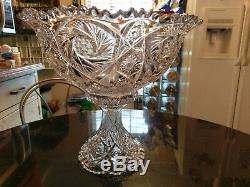 Gorgeous Antique 12 Cup Punch Bowl On Base