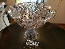 Gorgeous Antique 12 Cup Punch Bowl On Base