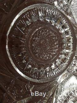 Gorgeous Huge Vintage L. E. Smith Glass Punch Bowl with Underplate. Marvelous