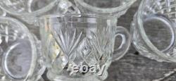 Gorgeous L. E. Smith Pineapple Vintage Heavy Cut Glass 11 Qt Punch Bowl 16 Cups