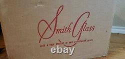 Gorgeous L. E. Smith Pineapple Vintage Heavy Cut Glass Punch Bowl 24 Cups in box