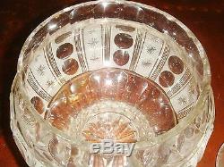 Gorgeous Mid Ccentury Punch Bowl with serving spoon, frosted and clear glass