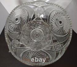 Gorgeous heavy Crystal Glass 2 piece Punch Bowl And 10 Glasses Set