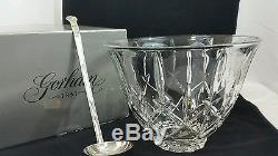 Gorham Crystal Lady Anne Punch Bowl & Silver Plate Ladle Full Lead Crystal