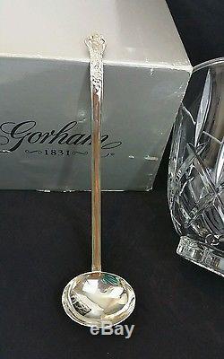 Gorham Crystal Lady Anne Punch Bowl & Silver Plate Ladle Full Lead Crystal