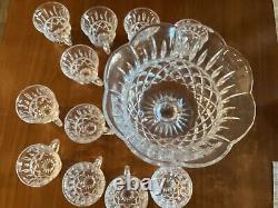 Gorham crystal punch bowl set