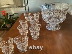 Gorham crystal punch bowl set