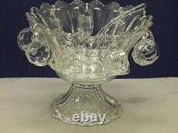 HEISEY CRYSTAL PUNCH SET With LADLE & 8 CUPS