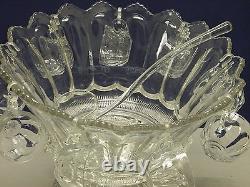 HEISEY CRYSTAL PUNCH SET With LADLE & 8 CUPS