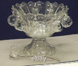 HEISEY CRYSTAL PUNCH SET With LADLE & 8 CUPS