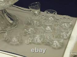 HEISEY CRYSTAL PUNCH SET With LADLE & 8 CUPS