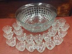 HEISEY VICTORIAN 14 1/2 PUNCH BOWL with 23 CUPS #1425