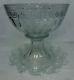 HEISEY crystal GREEK KEY 14-piece Punch Bowl with Stand & Cups 14-7/8 bowl