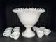 HTF Vintage Fenton Silver Crest Punchbowl Set