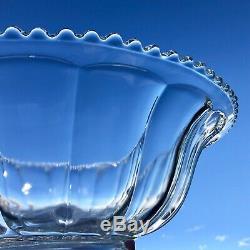 HUGE EAPG Punch Bowl Paneled Design 100 Years Old Sawtooth Rim 24-30 Cup 15 3/4