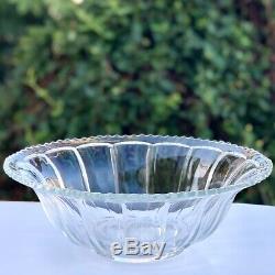 HUGE EAPG Punch Bowl Paneled Design 100 Years Old Sawtooth Rim 24-30 Cup 15 3/4