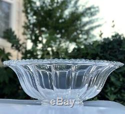 HUGE EAPG Punch Bowl Paneled Design 100 Years Old Sawtooth Rim 24-30 Cup 15 3/4