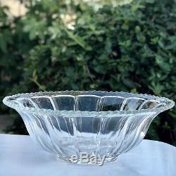 HUGE EAPG Punch Bowl Paneled Design 100 Years Old Sawtooth Rim 24-30 Cup 15 3/4