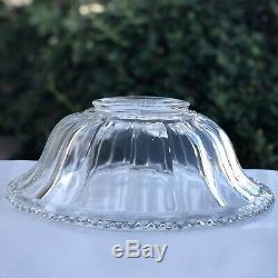 HUGE EAPG Punch Bowl Paneled Design 100 Years Old Sawtooth Rim 24-30 Cup 15 3/4