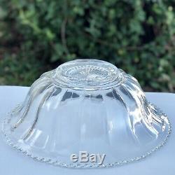 HUGE EAPG Punch Bowl Paneled Design 100 Years Old Sawtooth Rim 24-30 Cup 15 3/4