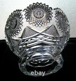 HUGE TOP QUALITY PB BASE American Brilliant Cut Glass ABP Exc Cond GORGEOUS