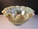 HUGE VTG Fenton Aqua Opal Hobnail Carnival Glass Punch Bowl Top