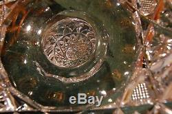 Hawkes Albion Antique Glass Punch Bowl Set- American Brilliant Cut Glass
