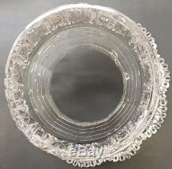 Hawkes American Brilliant 15 Punch bowl with Base Signed Cut Glass 14 Tall As Is
