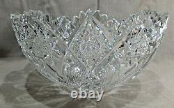 Hawkes Cut Glass Holland 15 Punch Bowl with Pedestal American Brilliant ABP