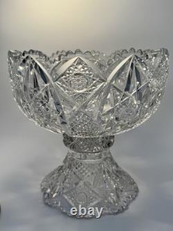Hawkes Raleigh ABP Cut Glass Punch Eggnog Bowl