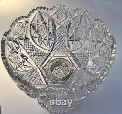 Hawkes Raleigh ABP Cut Glass Punch Eggnog Bowl