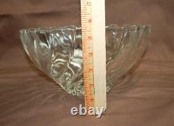 Hazel-Atlas Colonial Swirl Shell Crystal Punch Bowl, Stand, 11 Cups & Ladle T1337