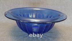 Hazel Atlas Punch Bowl & Cups, 11pc Art Deco Chrome\Cobalt Blue Glass