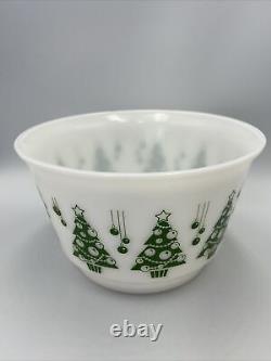 Hazel Atlas Punch Bowl Tree White Green Vintage Bowl Only Christmas Rare READ