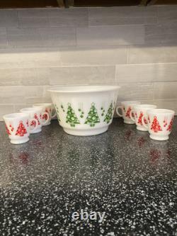 Hazel atlas Holiday Punch Bowl Set