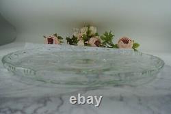 Heavy Crystal Glass Large Punch Bowl with Underplate with 7 Punch Cups