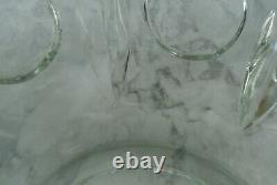 Heavy Crystal Glass Large Punch Bowl with Underplate with 7 Punch Cups