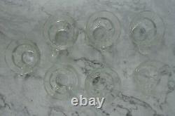 Heavy Crystal Glass Large Punch Bowl with Underplate with 7 Punch Cups