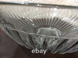 Heisey Banded Flute Glass Punch Bowl With Stand Nice Condition