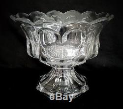 Heisey Colonial Diminutive Size 11 Wide Punch Bowl, Stand & Cups Quite Scarce