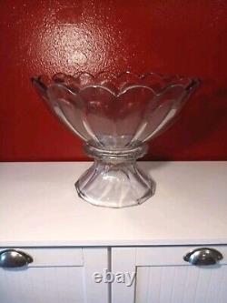 Heisey Crystal Punch Bowl And Stand, Vintage 14 Diameter Great Condition