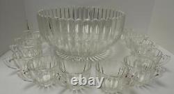 Heisey Crystolite Punch Bowl #1503 Set Glass Crystal 12 Punch Cups