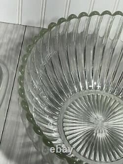 Heisey Crystolite Punch Bowl #1503 Set Glass Crystal with 22 Cups & Glass Ladle