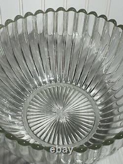 Heisey Crystolite Punch Bowl #1503 Set Glass Crystal with 22 Cups & Glass Ladle