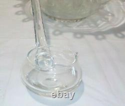 Heisey Elegant Glass Lariat Punch Set Bowl Cups Ladle